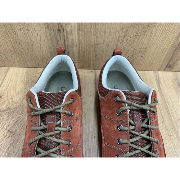 LL Bean BeanSport Lace Up Sneaker Shoes Womens Size 8 M Red Brick Suede Feldspar - Picture 8 of 15